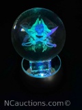 Pirate Skull and Crossbones 3D Holo Etched Glass Ball with Light