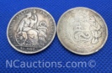 1927 Peru 1/2 Sol 50 % Silver Coins