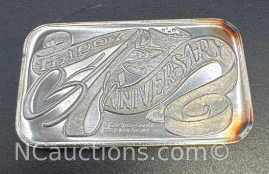 Happy Anniversary 1 Troy Oz .999 Fine Silver Bullion Bar