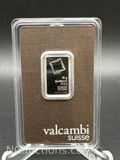Valcambi Suisse 10 Gram Platinum Bullion Bar