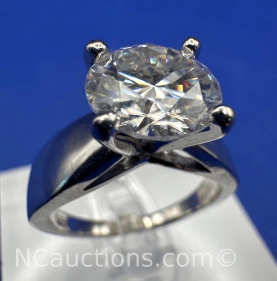 Preveli Sterling Silver Brilliant Round Cut Diamond Ring