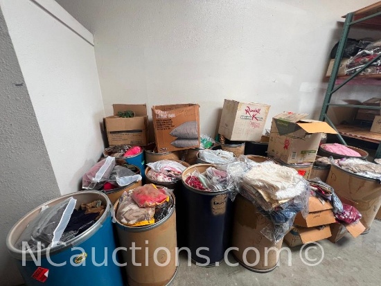 40 gallon drums with Clothing, Ralph Lauren, Tommy Hilfiger, and Klein approxi x20