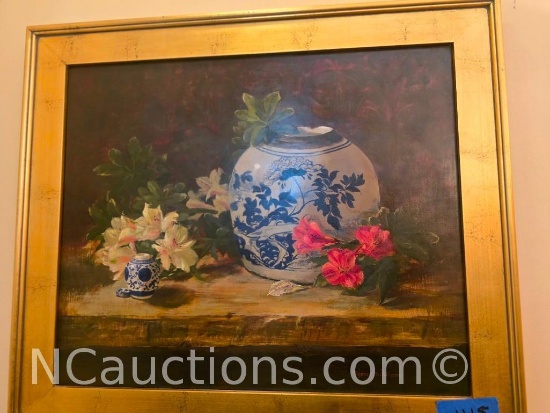 oil painting titled A Vase of Flowers signed B. Nance Smith OPA Oil Painters of America