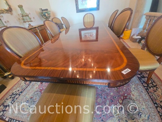 10ft Long Formal Dining Room Table 12 chairs