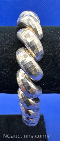 Sterling Silver Hammered Link Chain Bracelet