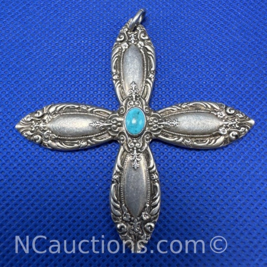 Sterling Silver Turquoise Pendant 26 grams