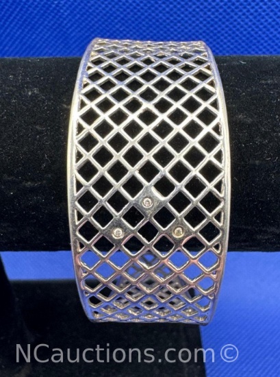 Sterling Silver Weaved Band Bracelet 12 grams