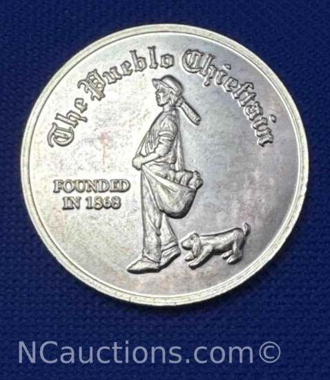 The Pueblo Chieftain 1 Troy Oz .999 Fine Silver Bullion Coin