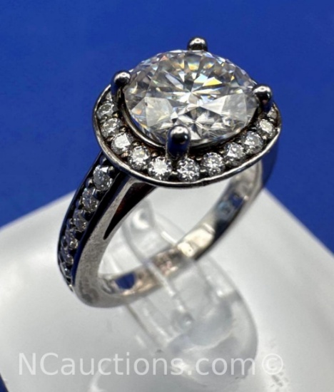 Preveli Sterling Silver Brilliant Round Cut Diamond Ring 4 Grams Size 5