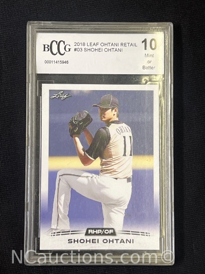 2018 Shohei Ohtani Rc Pitching BCCG 10 Mint Card or Better