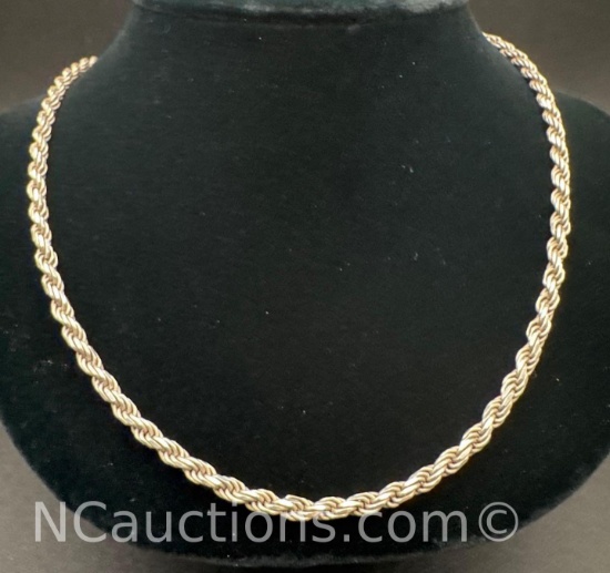 Sterling Silver Twist Necklace 18 grams