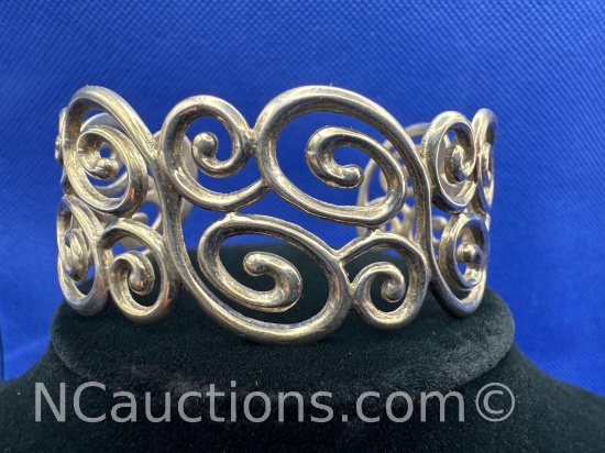 Sterling Silver Curlicue Cuff Bracelet