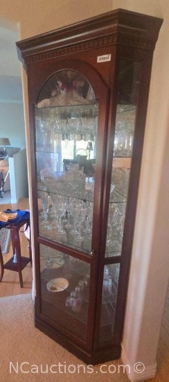 Cherry Multi tier glass china cabinet corner display