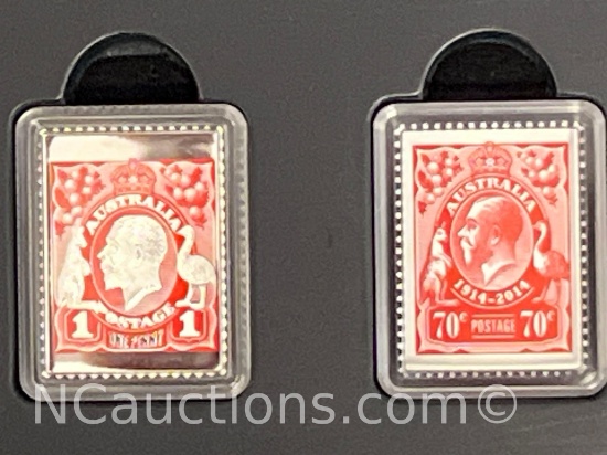 2014 King George V Centenary of Stamps Stamp-Coin Set Silver 14 grams