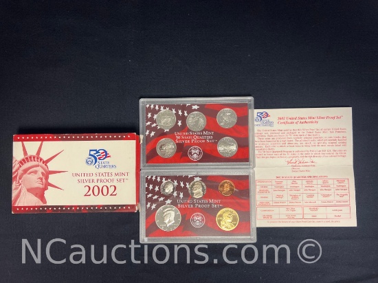 2002 United States Mint Silver Proof SeT 61.85grams in total