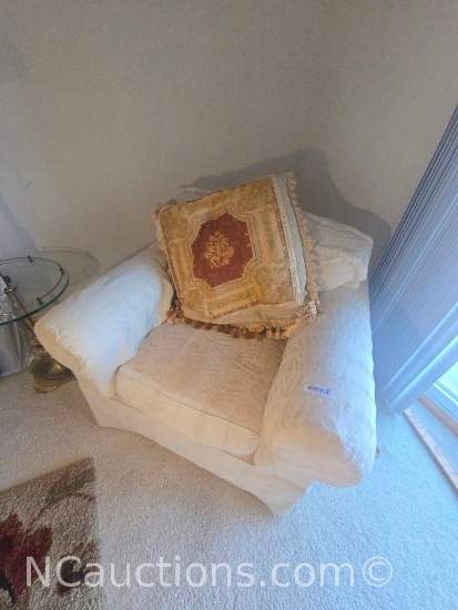 White Overstuffed Chair