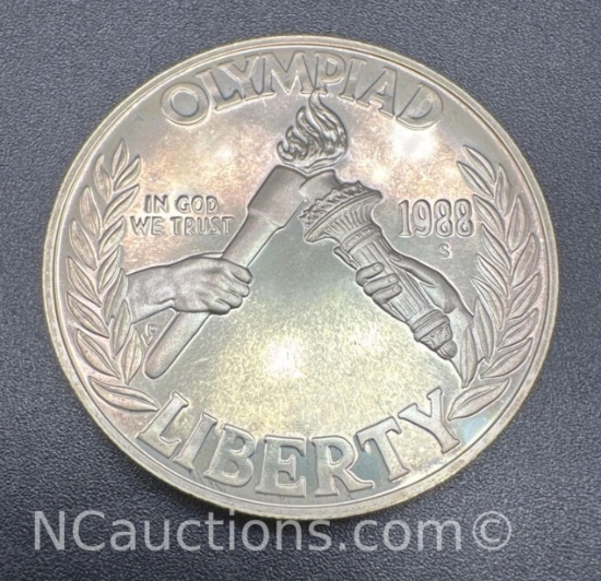 1988 US Olympiad 90% Silver Dollar Coin 27 Grams