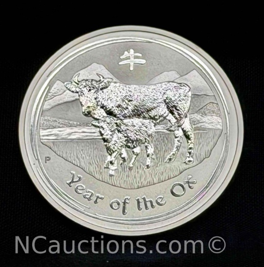 2009 Australian Lunar Series II "Year of the Ox" 9.99 Silver Coin 31.5 grams