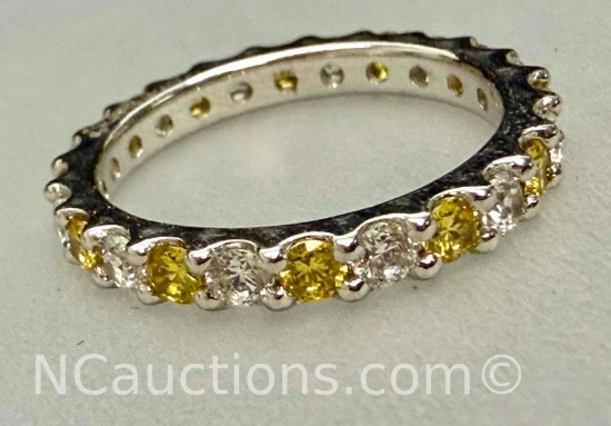 925 Sterling silver CZ ring 2.7 grams Sz.6