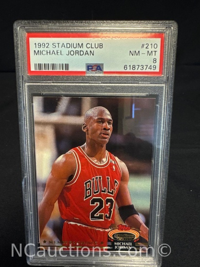 PSA 8 1992 Stadium Club Michael Jordan Basketball Card