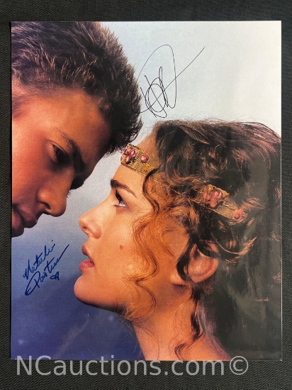 sign 8 x 10 photo Star Wars Natalie Portman, Hayden Christensen autograph say Portman Christensen