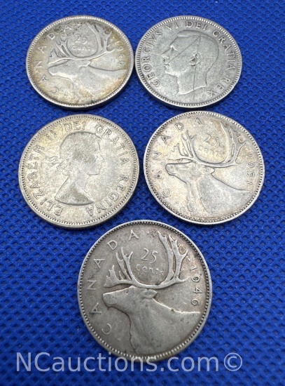 80% Silver Canadian Quarters 28 grams