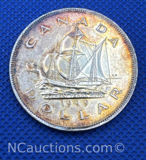 1949 Canadian Dollar 80% Silver Coin 23 grams