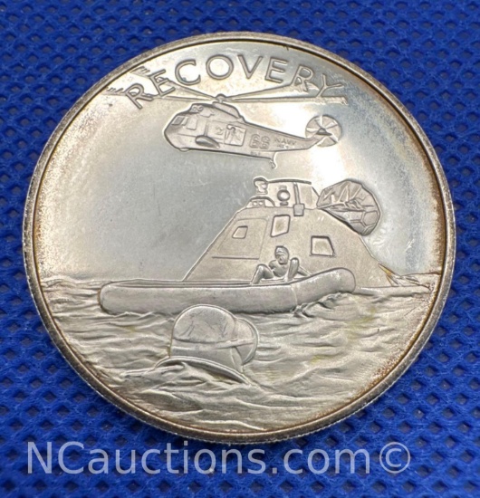 Mans Greatest Adventure Project Apollo Recovery 90% Silver Coin 14 Grams