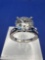 Preveli Sterling Silver Brilliant Round Cut Diamond Ring 3 Grams Size 6.5