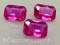 3 Emerald Cut Pink Sapphire Gemstones 3.2ct Total