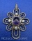 Judith Ripka sterling silver amethyst pendant 16 Grams