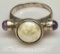 925 Sterling Silver Pearl Ring with Amethyst Sz.5.5 4g Total