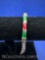 Sterling Silver Green and Red Enamel Band Link Bracelet