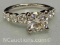 925 Sterling Silver Diamond Ring sz.5 3.1g Total