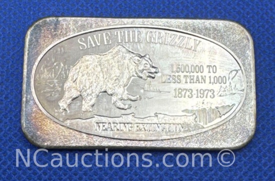 Save The Grizzly 1 Troy Oz .999 Fine Silver Bullion Coin