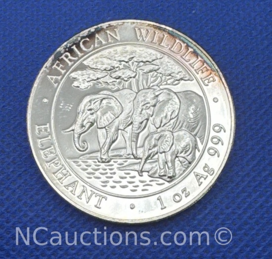 2013 Somali Republic African Wildlife 100 Shillings 1 Troy Oz .999 Fine Silver Bullion Coin