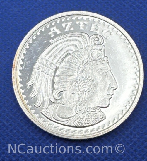 Aztec 1 Troy Oz .999 Fine Silver Bullion Coin