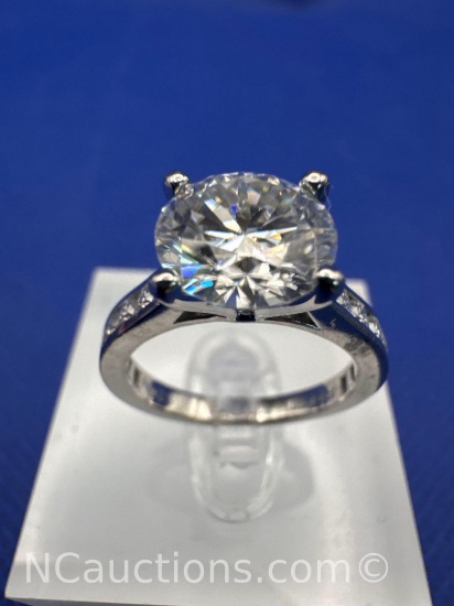 Preveli Sterling Silver Brilliant Round Cut Diamond Ring 3 Grams Size 6.5