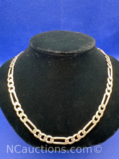 Sterling Silver Figaro Necklace 37 Grams