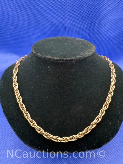 Sterling Silver Twist Necklace 28 Grams