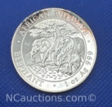 2013 Somali Republic African Wildlife 100 Shillings 1 Troy Oz .999 Fine Silver Bullion Coin