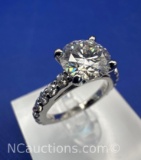 Preveli Sterling Silver Brilliant Round Cut Diamond Ring 3 Grams Size 6