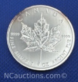 2010 Canadian Maple Leaf 1 Troy Oz .999 Fine Silver Bullion Coin