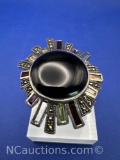Sterling Silver Black Onyx Multicolor Gemstone Ring 15 Grams Size 7
