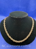 Sterling Silver Twist Necklace 28 Grams