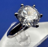 Preveli Sterling Silver Cz Ring 4 Grams Size 6