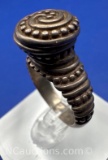 Sterling Silver James Avery African Beaded Swirl Ring 11 grams