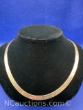 Sterling Silver Herringbone Necklace 12 Grams