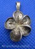 Sterling Silver Plumeria Flower Pendant 3.8 grams