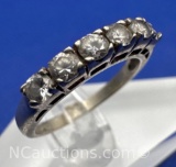 Sterling Silver Cz Band Ring 2.2 Grams Size 7